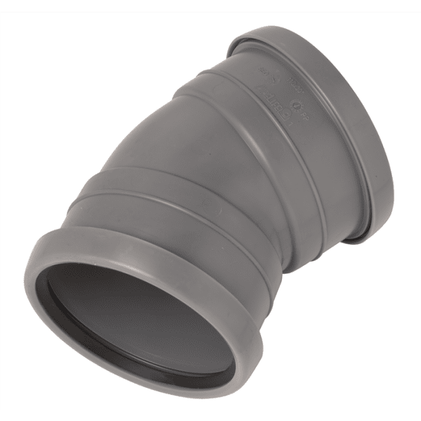 Zoom bild av Böj 30° med 2 muffar PP/HT 110 mm, Nordic Pipelife