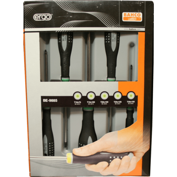 Zoom bild av Skrutrekkerset Bahco 4 st spor + 2 st Philips 5 st Torxm