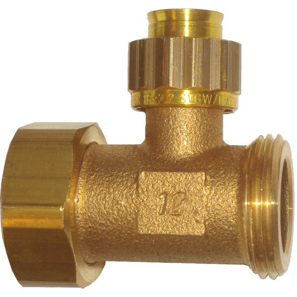 Zoom bild av Tappvattenfördelare 1 uttag kongrepp x löpmutter x utvändig 12x1,7 mm x 1" MN, Sanipex