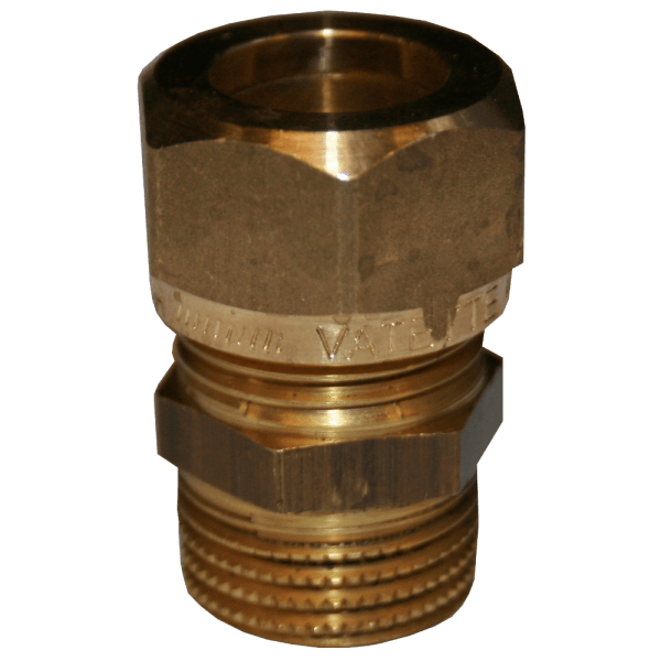 Zoom bild av Rak koppling 1 koppling x utvändig mässing 22 mm x R20, Vatette