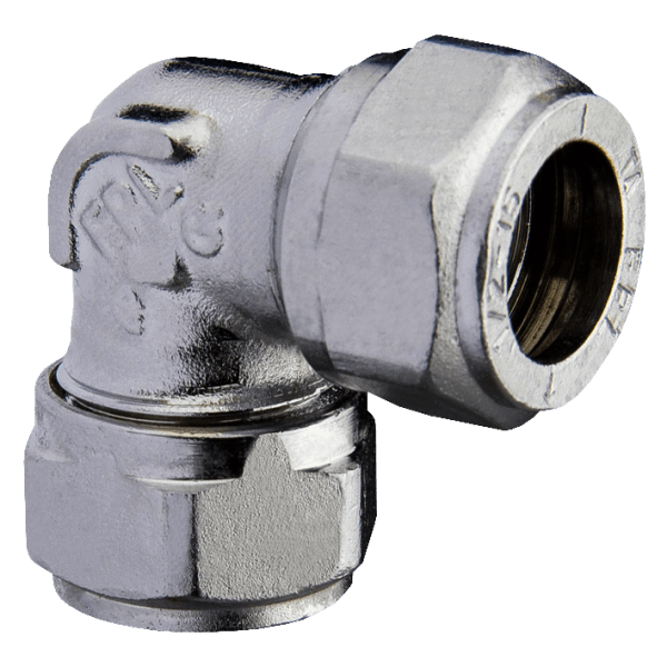 Zoom bild av Vinkel 2 kopplingar förkromad 12 mm x 12 mm, FPL