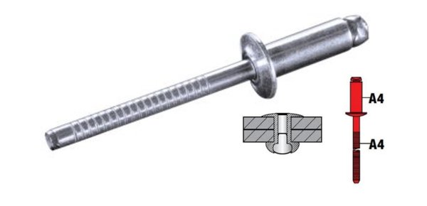 Zoom bild av Popnit RF syrefast 4,8 mm x 8 mm 500 st, GOEBEL
