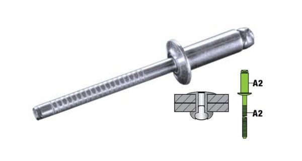 Zoom bild av Popnit rostfri 3,2 mm x 8 mm 1000 st, GOEBEL