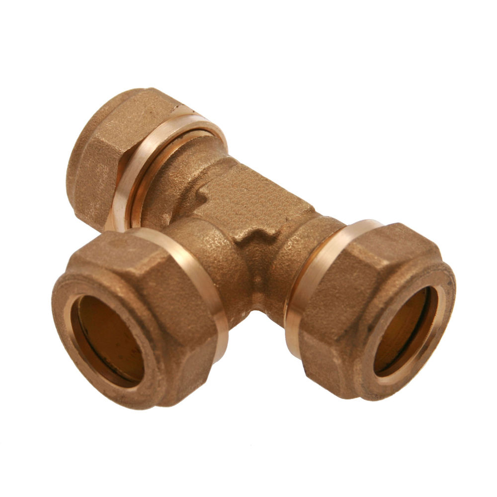 T-rör 3 kopplingar mässing 18 mm x 18 mm x 18 mm | Tregnor