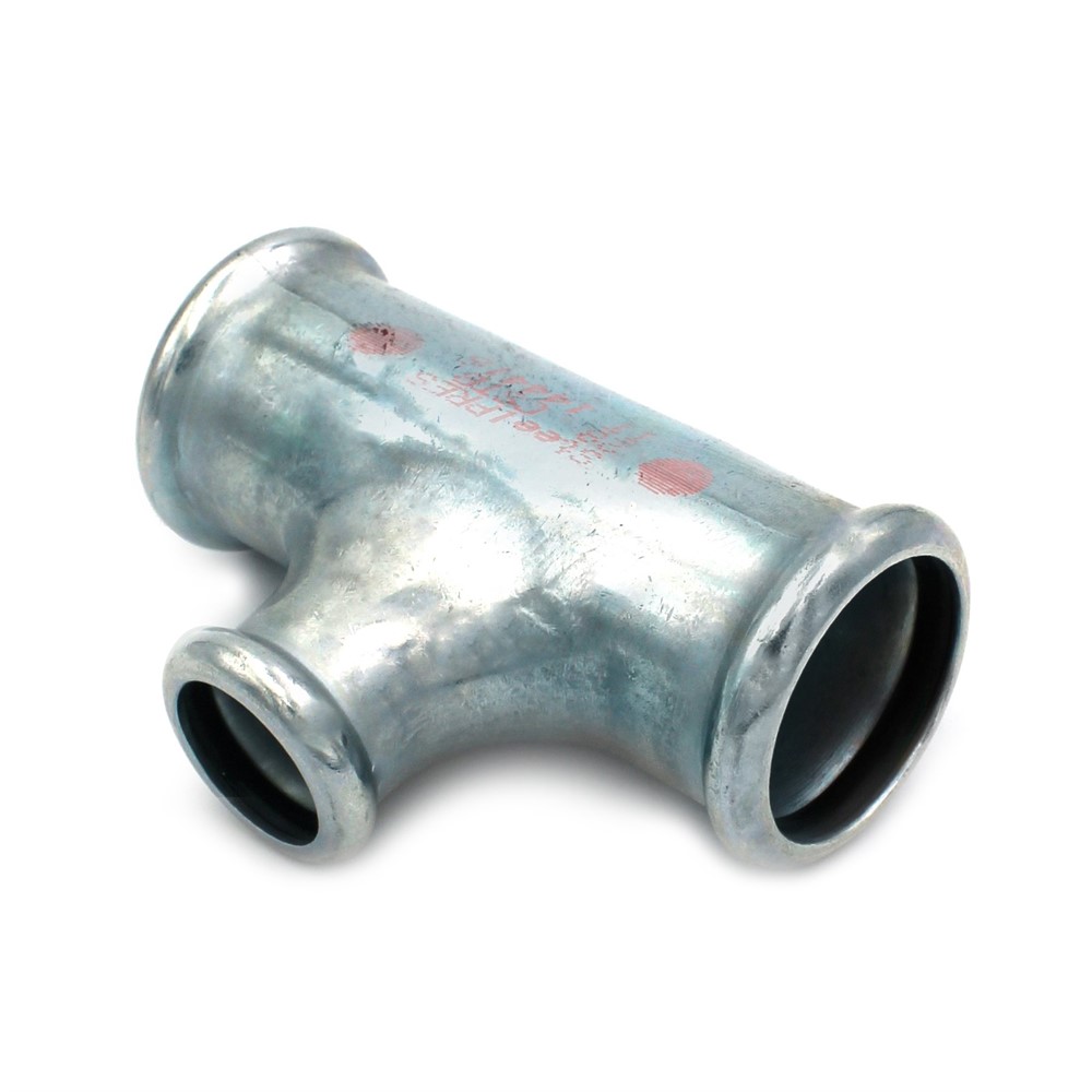 T-rör reducerande 3 muffar elförzinkade M-press 15 mm x 12 mm x 15 mm ...