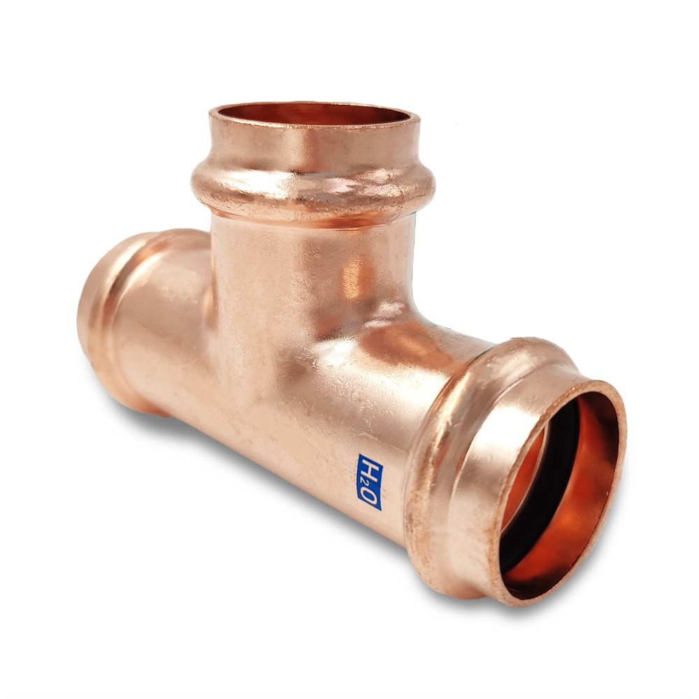 T-rör 3 muffar koppar V-press 22 mm x 22 mm x 22 mm | Tregnor